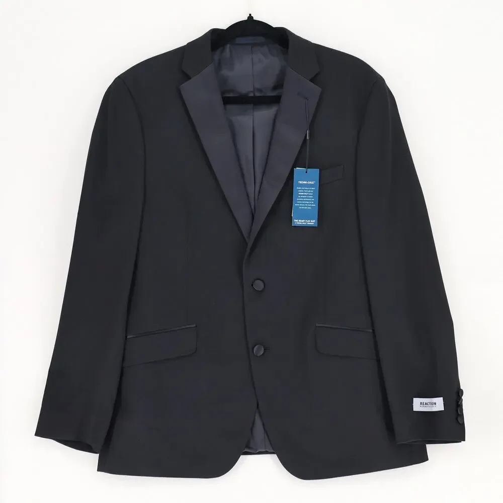 Kenneth Cole Reaction Blazer Men's Black Techni-Cole Classic Slim-Fit Size 38R